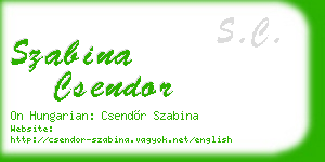 szabina csendor business card